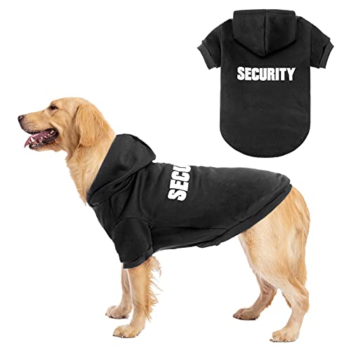BINGPET Security Dog Hoodies Puppy Sweater Cold Weather Dog Coats Soft Brushed Fleece Pet Clothes Hooded Sweatshirt for Dog Cat