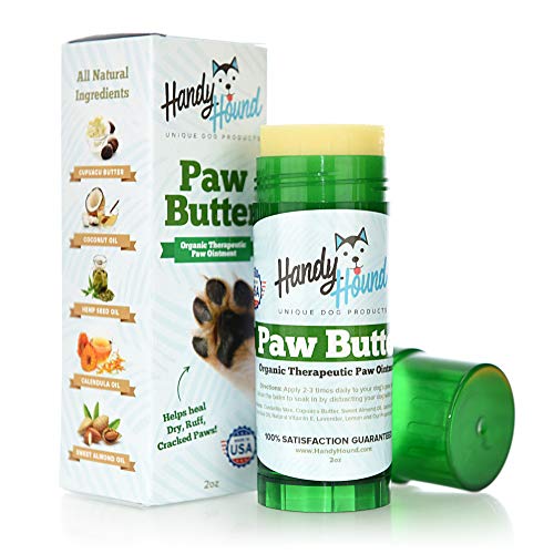 Handy Hound Paw Butter - All-Natural Organic Dog Balm for Paws and Nose Made in The USA - Soother and Dog Moisturizer for Dry Skin - 2 OZ