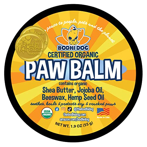 Organic Paw Balm for Dogs & Cats | All Natural Soothing & Healing for Dry Cracking Rough Pet Skin | Protect & Restore Cracked and Chapped Dog Paws & Pads | Better Than Paw Wax (Paw Balm, 2 oz)